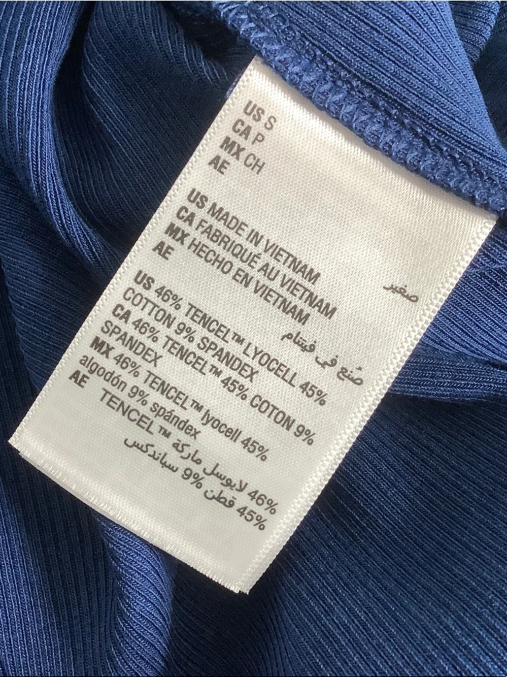 Blue Micro Ribbed Scoop Neck Top - Small - Picture 9 of 13